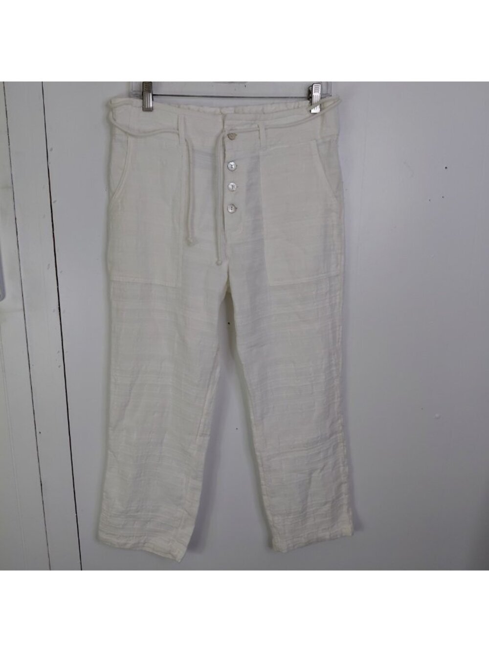 Sundance Pants Womens SP Coastline Cotton White Beachy Nantucket Coastal Preppy